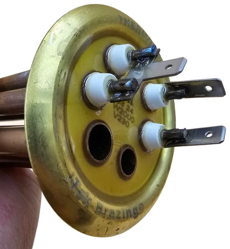 Тен для бойлера 2000 Вт (мідний, латунний фланець Ø63 мм, під анод M4) Thermowatt