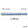 Магнієвий анод з різьбою M6x10 мм, Ø19 мм, L=200 мм, Kawai