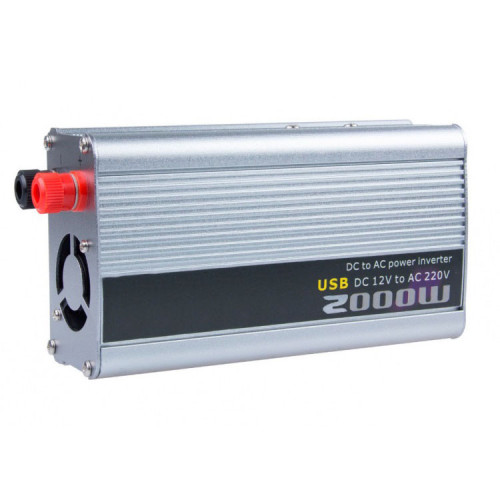 Інвертор 12V-220V 2000W+USB Doxin/TBE Сірий
