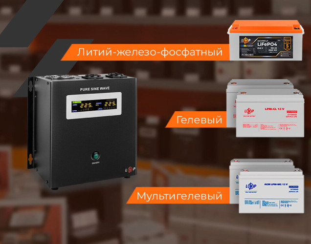 ДБЖ LogicPower LPY-W-PSW-2000VA+ (1400 Вт) 24В 10/20A, правильна синусоїда