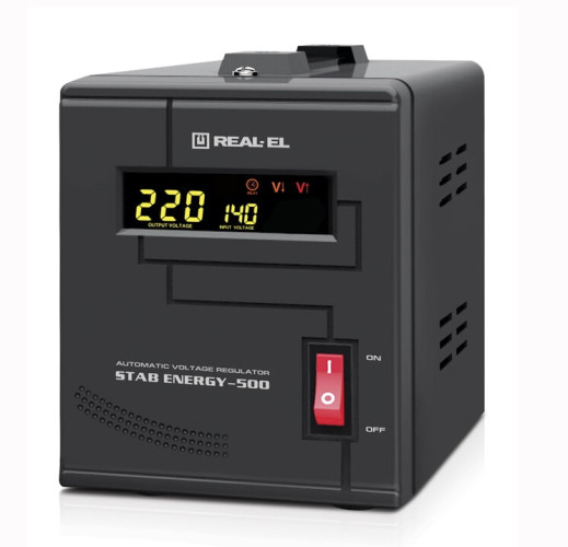 Стабілізатор напруги Real-el Stab Energy-500 Black