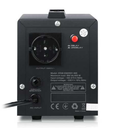 Стабілізатор напруги Real-el Stab Energy-500 Black