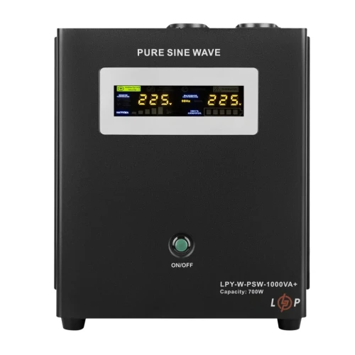 ДБЖ LogicPower LPY-W-PSW-1000VA+ (700 Вт) 12В 10/20A, правильна синусоїда