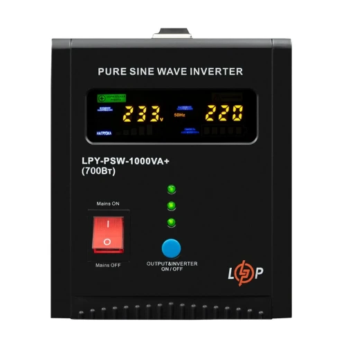 ДБЖ LogicPower LPY-PSW-1000VA+ (700 Вт) 12В 10/20A, правильна синусоїда