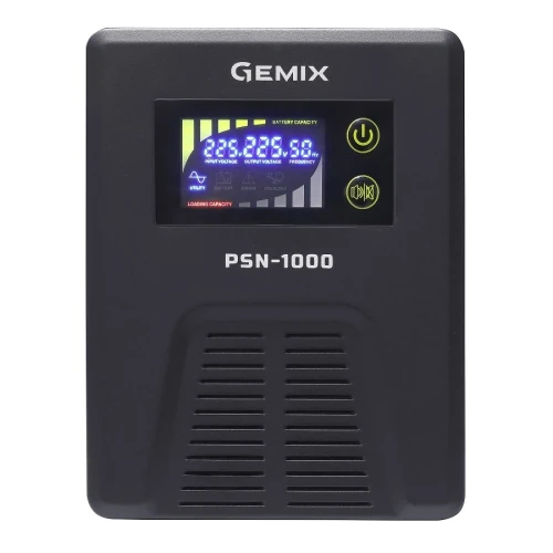 ДБЖ Gemix PSN-1000 (600 Вт) 12В 15A, правильна синусоїда