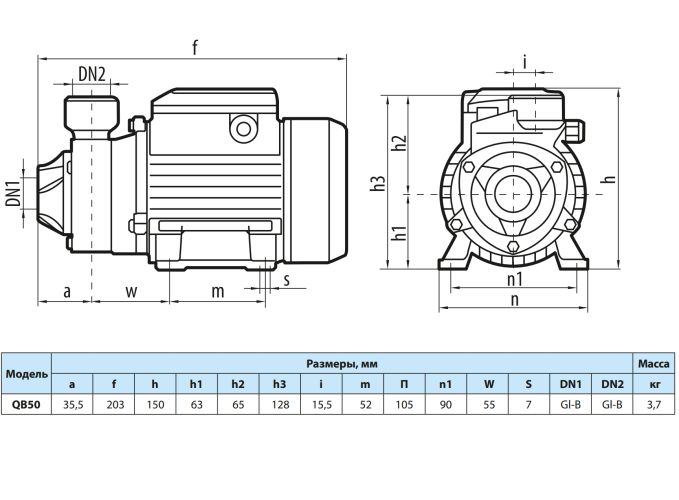 Поверхневий насос NPO QB50 (вихровий, 0.25 кВт)