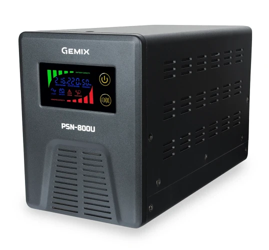 ДБЖ Gemix PSN-800U (480 Вт) 12В 7/9/13A, правильна синусоїда