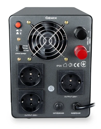 ДБЖ Gemix PSN-1000U (600 Вт) 12В 7/9/13A, правильна синусоїда