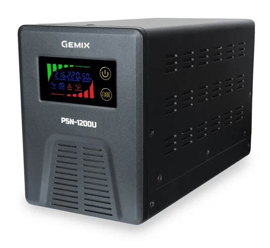ДБЖ Gemix PSN-1200U (800 Вт) 12В 7/13/18A, правильна синусоїда