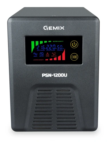 ДБЖ Gemix PSN-1200U (800 Вт) 12В 7/13/18A, правильна синусоїда