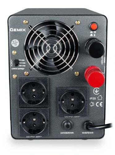 ДБЖ Gemix PSN-1200U (800 Вт) 12В 7/13/18A, правильна синусоїда