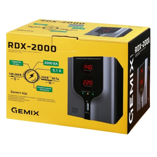 Стабілізатор напруги Gemix RDX-2000 (1400 Вт)