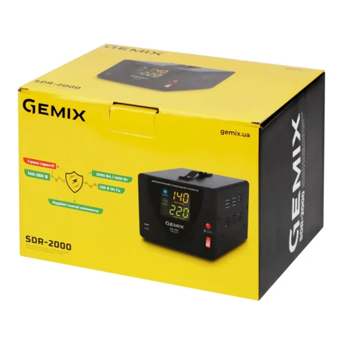 Стабілізатор напруги Gemix SDR-2000 (1400 Вт, USB)