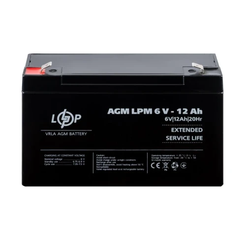 Акумулятор AGM LogicPower LPM 6V 12 Ah