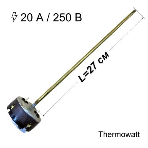 Терморегулятор стрижневий RTS 3, 20А, L=270мм з прапорцем, Thermowatt