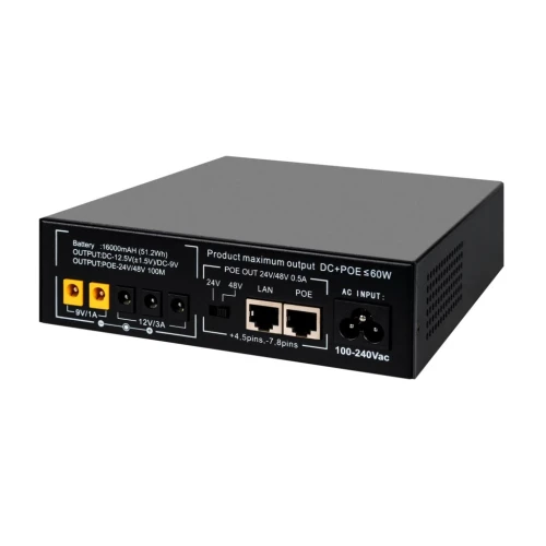 ДБЖ для роутера GreenVision GV-701-UPS-DC16-60W 16000 mAh, 60W, DC 9/12V, RJ-45