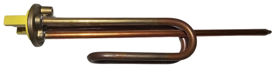 Тен для бойлера 2000 Вт (мідний, фланець Ø48 мм, під анод M6, довгі контакти)