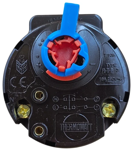 Терморегулятор стрижневий RTS 3, 16А, L=160мм з прапорцем, Thermowatt