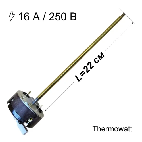 Терморегулятор стержневой RTS 3, 16А, L=220мм c флажком, Thermowatt